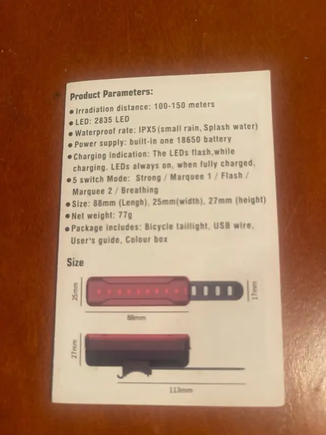 Bicycle tail light in Clothing, Shoes & Accessories in Moncton - Image 5