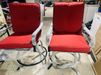 CANVAS Fairview Outdoor/Patio/Balcony Swivel Chair Set 2pcs -RED