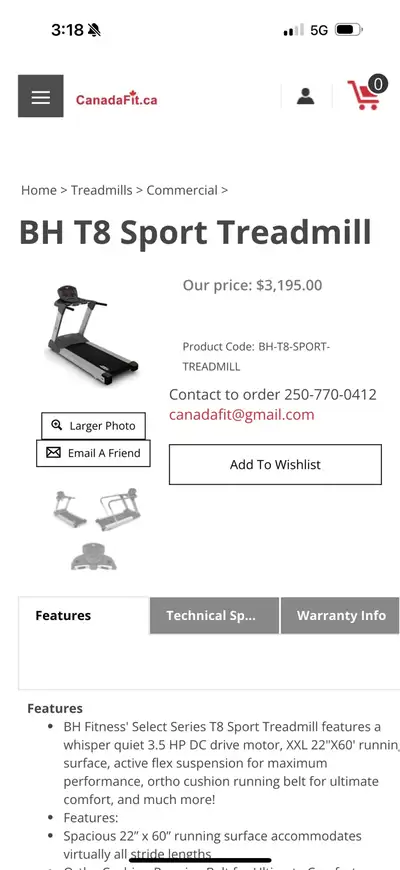 BH T8 Sport Treadmill, View more