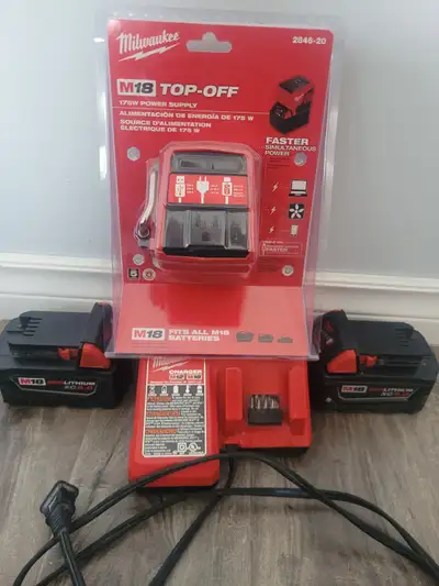 Milwaukee 175W Top Off, Batteries and Charger, View more