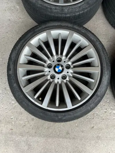 Selling a complete set of 4 genuine OEM BMW alloy rims with all-season tires. These came off a 2014...