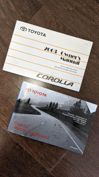 2003 Toyota Corolla Owner's Manual and Owner's Manual Supplement