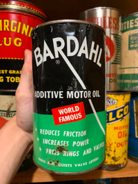 SCARCE 1950's VINTAGE BARDAHL MOTOR OIL IMPERIAL QUART CAN