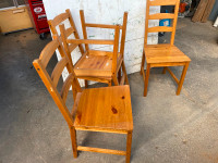 Make an offer! Ikea wooden chairs Jokkmokk $15 ea or $40 for all