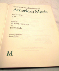 The New Grove Dictionary of American Music - 1st. Edition