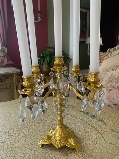 Magnifique chandelier antiques à 5 branches., View more