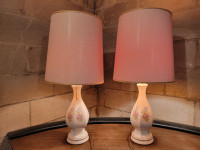 Set of two vintage porcelain table lamps
