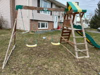 FREE wooden swing and slide