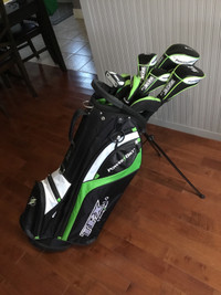 Woman’s left golf clubs with bag