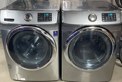 Good used stainless steel Samsung washer and dryer