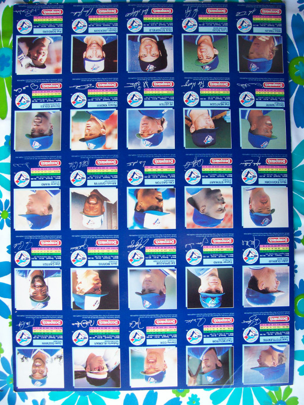 Dempster's Toronto Blue Jays 1993 uncut baseball card sheet in Arts & Collectibles in Trenton - Image 2