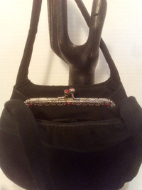 #111 Vintage Creed's Italy Little Black Evening Hand Bag/Purse