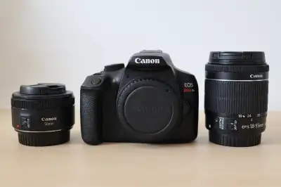 Canon Rebel T6 (EOS 1300D) DSLR Camera + 2 lenses (50mm&18-55mm)
