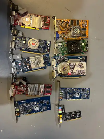 Older video cards, sound cards etc $15 ea, View more