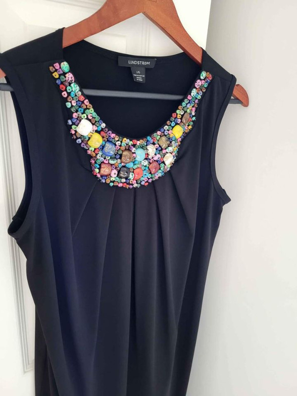 New Linda Lundstrom Black Sleeveless Dress Beaded Stones Summer in Women's - Dresses & Skirts in Markham / York Region - Image 2