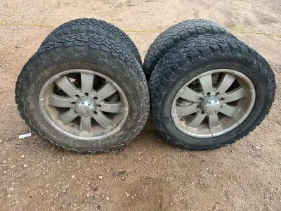 Ultra rims and BFG tires 305/55/20 still have some life in them. Took off for stock rims comes with...