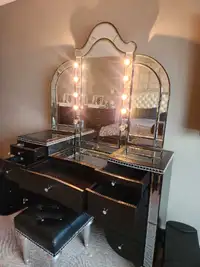 Michael Amini Vegas style dresser and mirror for sale