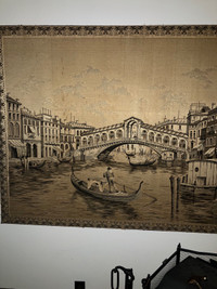 Grande Tapisserie Murale Pont Rialto Venise.