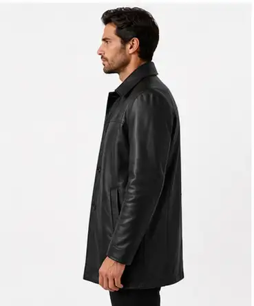 Men’s Classic Black Leather Coat in Men's in Oshawa / Durham Region - Image 4