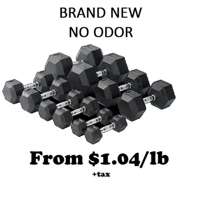 Non Toxic/no odor-New Rubber Hex Dumbbells, View more