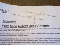 HAM RADIO  MQ-1 Miniature Four Band Hybrid Quad Antenna