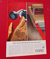 COOL VINTAGE 1962 FORD FAIRLANE V8 STANDARD ORIG AD  AFFICHE