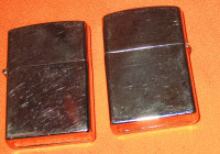 Cigarette Lighters (2) Unbranded - The Zippo Looks -Used-