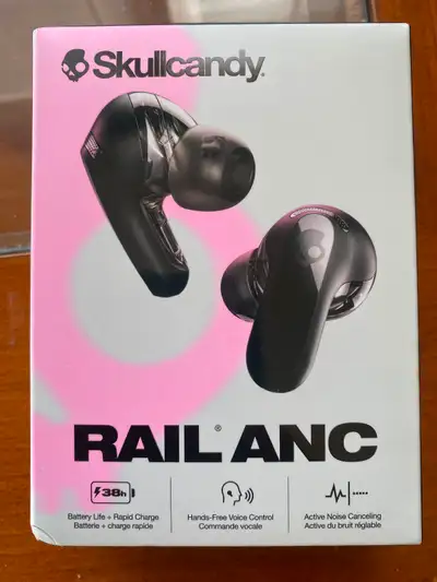 Headphone Earbuds Skull Candy Earbuds Rail ANC . BNIB new Sealed in the box with noise cancelation R...