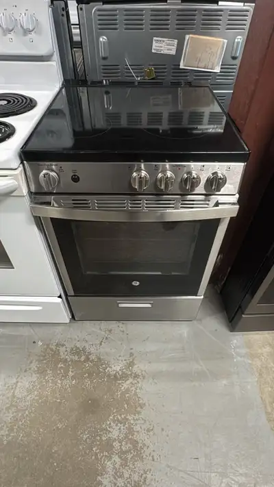 slide-in stove stainless glass top 24" compact lates model, View more