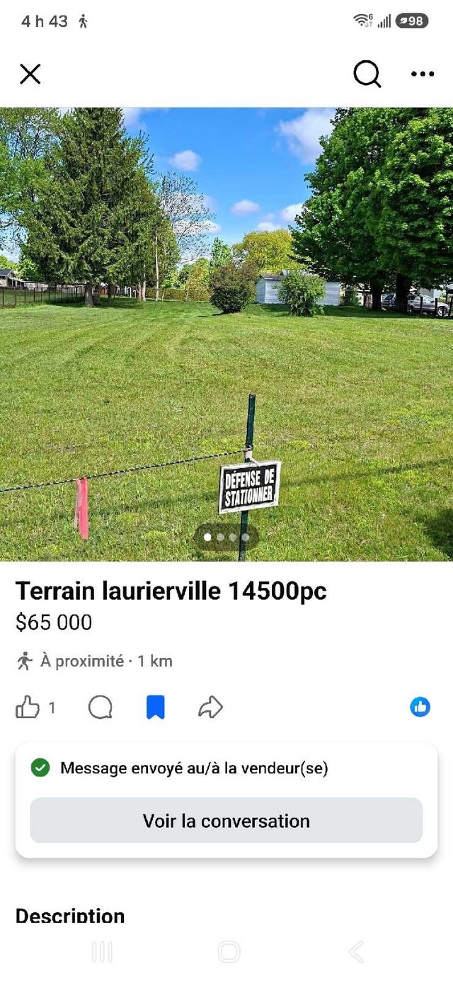terrain  14500pc laurierville — photo 1