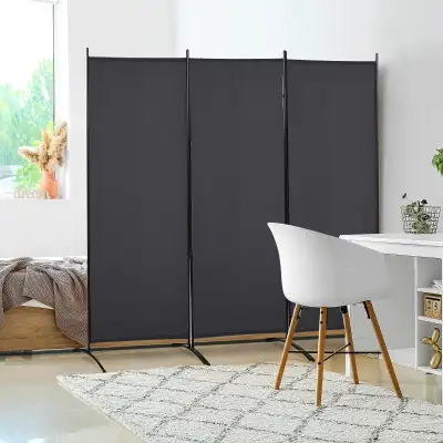 6' 3 Panel Room Divider, Double Hinged Folding Wall Divider, Ind, View more