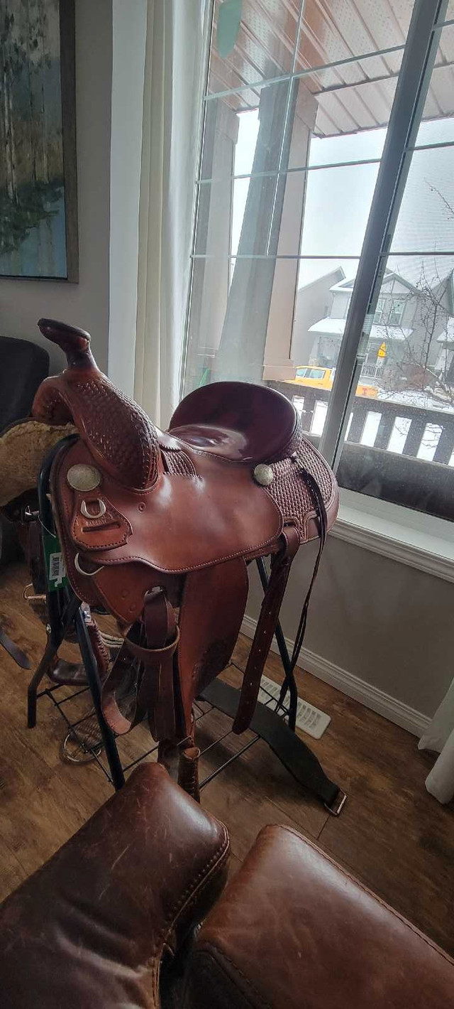 Custom western saddle 15" in Equestrian & Livestock Accessories in Calgary - Image 3