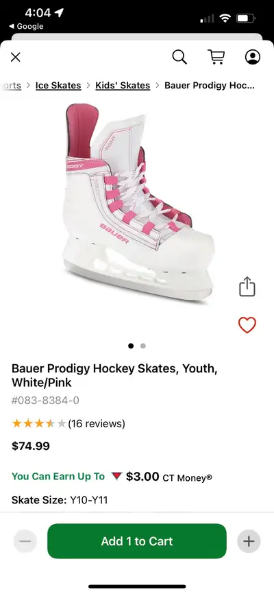 Girls youth hockey skates. 13” blade radius for better balance.