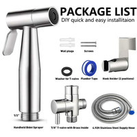 Bidet Toilet Sprayer SetSpray Head• T-Valve/Water Diverter• Hook