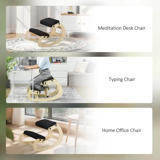 Ergonomic Adjustable Rocking Wood Kneeling Stool Kneeling Chair in Chairs & Recliners in Markham / York Region - Image 9