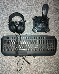 Gaming set Razer & Logitech keyboard, joystick, headset