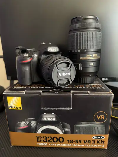 - Nikon D3200 - (Original Packaging) DX-format Digital SLR Kit with 18-55mm DX Vibration Reduction Z...