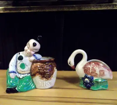 2 unique retro toothpick holders or mini-planters. Offering for $10 for both together.