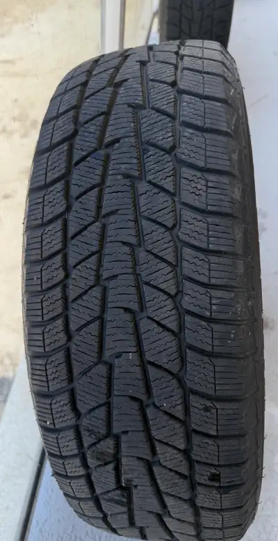 MotoMaster Winter Edge winter tires (225/65R17) on black steel rims. Snowflake-rated. Good tread rem...