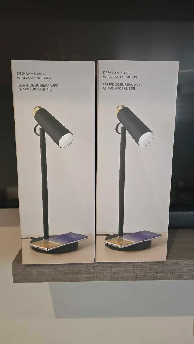 Desk Lamp with Wireless Charging - Set of 2 in Indoor Lighting & Fans in Kitchener / Waterloo - Image 2