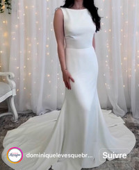 2024 quality minimalist crepe wedding dress
