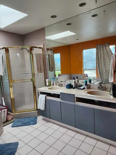 Huge space...The smaller room was a walk in closet...Right now only divided by a curtain...I recomme...