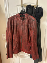 Danier leather jacket red size medium