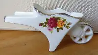 Vintage Cottage Rose Fine Bone China Wheelbarrow Ornament
