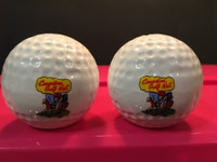 Vintage Ceramic Golf Ball Salt & Pepper Shakers ~ Canadian Golf