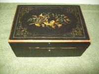 Antique black painted wooden box # 1