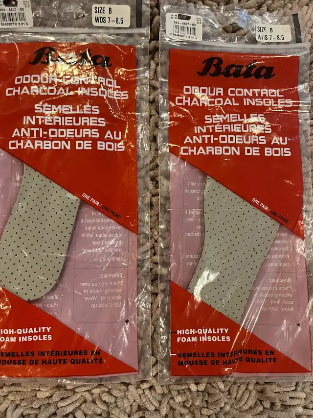 2 sets of women’s odor control insoles - ladies 7-8.562863262609923121
