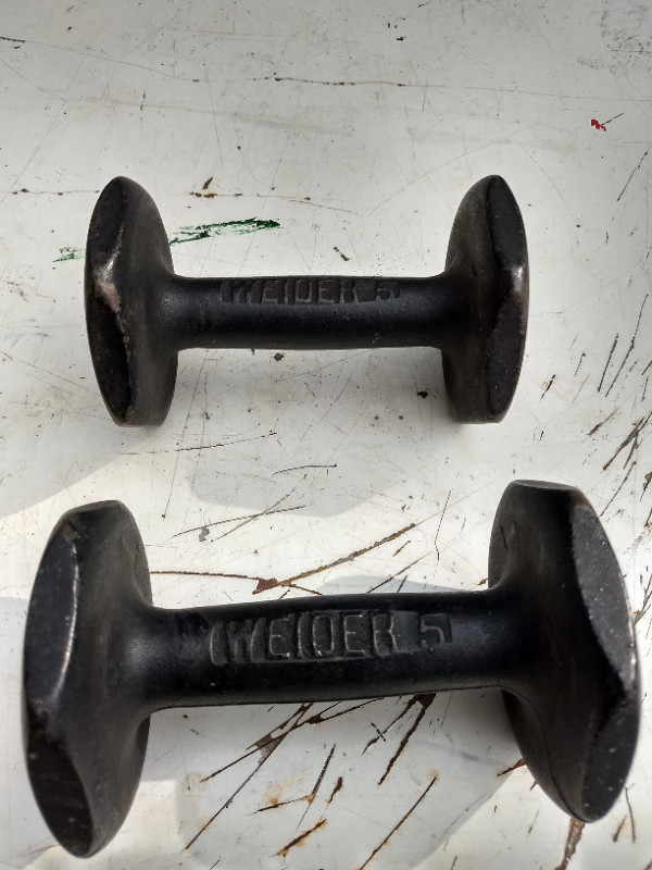 Cast Iron dumbbells from 2 1/2 lbs.  - 10 lbs. each in Exercise Equipment in Hamilton - Image 3