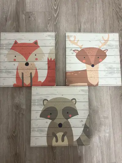 Woodland Animal Wall Art - Set of 3, View more