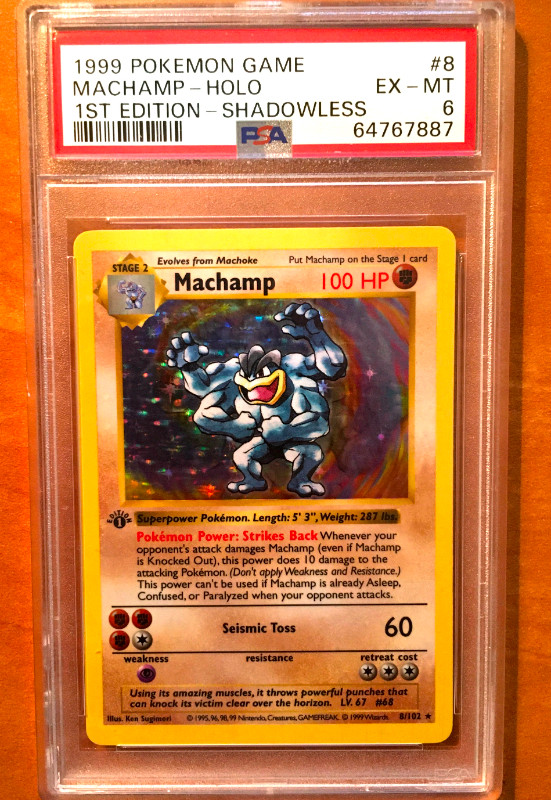 Machamp 1st Edition Base Set Shadowless #8 Holo Rare - Pokemon in Arts & Collectibles in Delta/Surrey/Langley